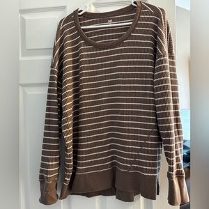 SO Brown and White Striped Top